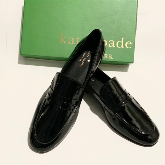 KATE SPADE Genevieve Black Patent Leather Loafers Slip On Flats Casual Shoes 9 - Picture 7 of 10